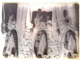 cca 1928 Palotaőrség, vintage üveglemez negatív Kankowszky Ervin (1884-1945) hagyatékából, 9x12 cm