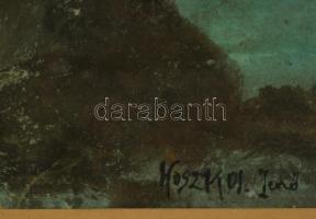 Koszkol jelzéssel: Imádkozó. Vegyes technika, papír, üvegezett keretben, 15×27 cm