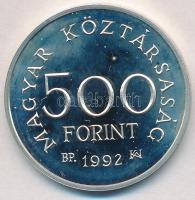 1992. 500Ft Ag "Károly Róbert" T:PP ujjlenyomat, felületi karc