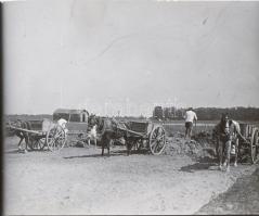 cca 1920 Sztereo diapozitív üveglemezek (2 db) kubikusokról, 6x13 cm