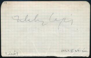 1924 Zilahy Lajos író aláírása papírlapon