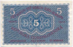 Csehszlovákia 1919. 5K T:III
Czechoslovakia 1919. 5 Korun C:F
Krause 7