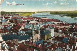 Pozsony, Pressburg, Bratislava; Látkép zsinagógával, híd / general view, synagogue, bridge (EB)