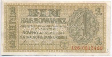 Ukrajna / Német megszállás 1942. 1K T:III Ukraine / German occupation 1942. 1 Karbowanez C:F Krause 49