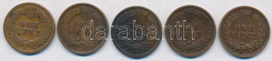 Amerikai Egyesült Államok 1900-1907. 1c Br "Indian Head" (5x) közte 4db klf T:2,2-
USA 19...
