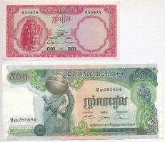 Kambodzsa 1972. 5R + 1975. 500R T:I- Cambodia 1972. 5 Riels + 1975. 500 Riels C:AU Krause 10, 16