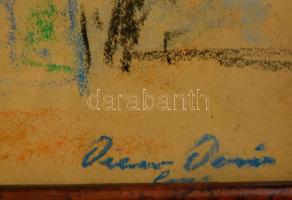 Diener jelzéssel: Fő tér. Pasztell, papír, üvegezett keretben, 27×36 cm