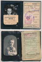 1918-1936 Magyar Királyi Államvasutak félárú jegy váltására jogosító arcképes igazolvány, 2 db, 11,5...