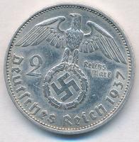 Német 3. Birodalom 1937A 2M Ag "Hindenburg" T:2 
German Third Reich 1937A 2 Mark Ag &quot...