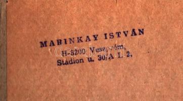 cca 1973 Marinkay István: Akt, pecséttel jelzett vintage fotóművészeti alkotás, kasírozva, 30x40 cm