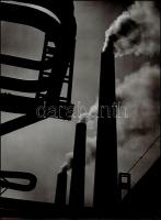 cca 1969 Gebhardt György (1910-1993): Hőerőmű, feliratozott vintage fotóművészeti alkotás, 40x30 cm