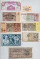 8db-os vegyes külföldi bankjegy tétel, benne Nagy-Britannia / Katonai kiadás, Olaszország, Német Birodalom, Német Harmadik Birodalom, Ukrajna, Ukrajna / Német megszállás, valamint Litzmannstadt-Getto 1944. 10pf hamis szükségpénz T:III,III- 8pcs of various banknotes, including Great Britain / British Armed Forces, Italy, German Empire, German Third Reich, Ukraine, Ukraine / German occupation, as well as  Litzmannstadt-Getto 1944. 10 Pfennig fake necessity note C:F,VG