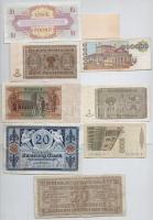 8db-os vegyes külföldi bankjegy tétel, benne Nagy-Britannia / Katonai kiadás, Olaszország, Német Bir...