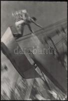 cca 1955 Hajóhinta, vintage fotóművészeti alkotás, kasírozva, 34x23 cm