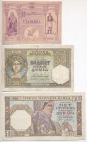 Szerbia / Német megszállás 1941. 50D + 500D + 20Fr modern fantázia bankjegy T:I-III Serbia / German occupation 1941. 50 Dinara + 500 Dinara + 20 Francs modern fantasy banknote C:UNC-F