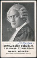 Beregi Oszkár színész aláírása színházi képeslapon