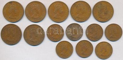 Kelet-Karibi Államok / Brit Karibi Területek 1955-1965. 1c Br (7xklf) + 2c Br (7xklf) T:2 East Caribbean States / British Caribbean Territories 1955-1965. 1 Cent Br (7xdiff) + 2 Cents Br (7xdiff) C:XF