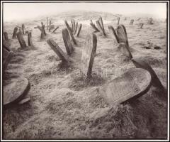 cca 1980 Wojcieck Prazmowski (Poland): Jewish cemetery, pecséttel jelzett, vintage fotóművészeti alkotás, 30x36 cm