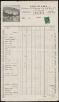 1932 Abbazia, Kurhaus & Pension Dr Horvat díszes fejléces számlája, okmánybélyeggel, 32x19 cm
