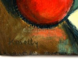 Kmetty jelzéssel: Asztali csendélet. Olaj, vászon, sérült, 60×40 cm