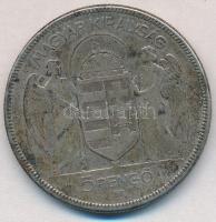 1930. 5P Ag "Horthy jobbra" T:2-,3 patina
Adamo P8