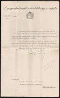 1938 Teleki Pál vallás- és közoktatásügyi miniszter gépelt levele Pintér János főiskolai képesítésű gyakornok részére az Értelmiségi Munkanélküliség Ügyeinek Kormánybiztosságához való kinevezéséről, fejléces papíron, Teleki aláírásával