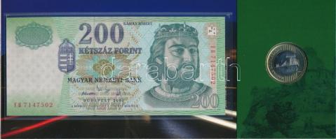 2009. 200Ft elsőnapi veret díszcsomagolásban + 2006. 200Ft "FB" "Búcsú a 200Ft-os bankjegytől" T:I,1