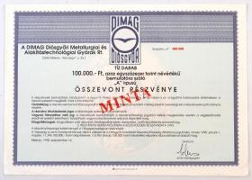 Budapest 1991. "Középületépítő Vállalat" ingyenes vagyonjegye 1000Ft értékben (2x) sorszám...