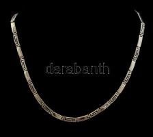 Ezüst(Ag) meandermintás nyaklánc, jelzett, h: 43,5 cm, nettó: 15,9 g