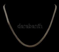 Ezüst(Ag) fonott háromsoros nyaklánc, jelzett, h: 45 cm, nettó: 11,1 g