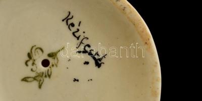 Kispesti Porcelángyár hal csigával, kézzel festett, jelzett, hibátlan, m:15 cm