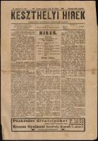 1930 Keszthelyi Hírek keresztény politikai és társadalmi hetilap, kissé szakadt, 42x29 cm