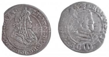 Vegyes: Osztrák Államok / Olmütz ~1650. 1kr Ag "Lipót Vilmos" (0,73g) + Német Államok / Szilézia 1700CB 1kr Ag "I. Lipót" (0,9g) T:2-,3 rep. Mixed: Austrian States / Olmutz ~1650. 1 Kreuzer Ag "Leopold Wilhelm" (0,73g) + German States / Silesia 1700CB 1 Kreuzer Ag "Leopold I" (0,9g) C:VF,F cracked