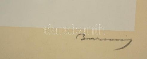 Barcsay Jenő (1900-1988): Tanulmány. Szitanyomat, papír, jelzett, üvegezett keretben, 30×22 cm