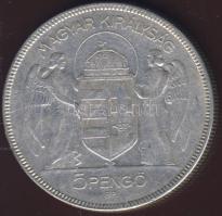 1930. 5P Ag "Horthy jobbra" T:3