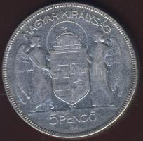 1930. 5P Ag "Horthy jobbra" T:3