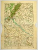 1933 Pozsony és Győr környékének katonai térképe, 1:200.000, M. Kir. Honvéd Térképészeti Intézet, a széleken kisebb hiánnyal, 63x47 cm.