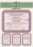 1991. "Országos Takarékpénztár" (2x) letéti jegy 5000Ft-ról, bélyegzéssel és lyukasztással...