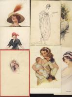 Szép hölgyek, 7db háború előtt szignós művészlapok