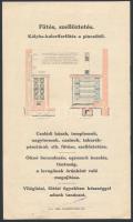 cca 1910 Heufel Sándor cseppfolyós gáz reklám prospektusa, rajzokkal, 22x13 cm