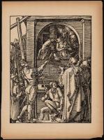 cca 1900 Dürer-metszet reprodukciója, fametszet, papír, 32,5×24 cm