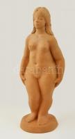 Jelzett (ŐA) női akt, máz nélküli kerámia, hibátlan, m: 33 cm