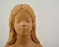 Jelzett (ŐA) női akt, máz nélküli kerámia, hibátlan, m: 33 cm