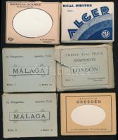 cca 1930 Különféle turista fotó kiadványok: Málaga (2 db), Algir, Tunisz, Drezda, Dolomitok, Großglockner, London, német, spanyol és angol nyelven, kettő hiányos (London, Großglockner), a többi teljes.
