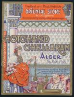 cca 1930 Hotchand Chellaram Oriental Store, Algír keleti bolt prospektusa, fekete-fehér fotókkal, angol és francia nyelven, 12 p. / cca 1930 Hotchand Chellaram Oriental Store, Algiers, with a black and white photos, in English and French language, 12 p.