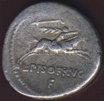 Római Köztársaság L.Piso L.F.N. Frugi 90. Denár Ag T:3