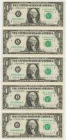 Amerika Egyesült Államok 1988A 1$ (10x) sorszámkövetők T:I,I- az első és utolsó bankjegyen szamárfül...