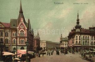 Kolozsvár, Cluj; Széchenyi tér, piac / square, market