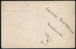 1914 Egy futball mérkőzés fotója, fotólap, feliratozva hátoldalán, 8.5x13.5 cm