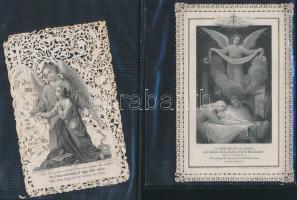 cca 1880-1890 8 db csipkés szentkép, kis hibákkal